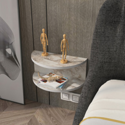 Decorotika Bella Single Shelf Ephesus Floating Bedside Table - Grey - Wilko - thumbnail 6