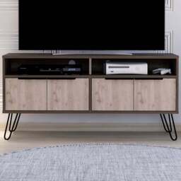 Core Products Nevada 4 Doors Smoke Oak Effect TV Unit - Size: 38 x 123 x 60cm - Brown - Wilko