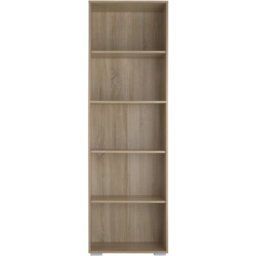 tectake Lexi 5 Shelf Light Oak Sonoma Bookshelf - Size: 190 x 30 x 60cm - Brown - Wilko - thumbnail 3