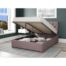 Aspire Olivier Double Blush Plush Velvet Ottoman Bed - Pink - Aspire Beds - Wilko - thumbnail 3