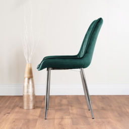 Furniturebox Molini Cesano 6 Seater Dining Set White Gloss Green and Chrome - Grey - Wilko - thumbnail 5