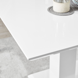 Furniturebox Molini Cesano 6 Seater Dining Set White Gloss Green and Chrome - Grey - Wilko - thumbnail 6