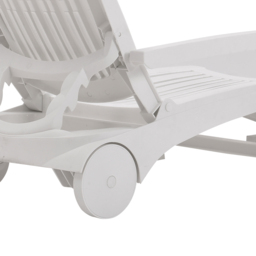 Living and Home White Adjustable Folding Lounge Recliner Chair with Wheels and Storage Box - Size: 41.5 x 73.5 x 193cm - Wilko - thumbnail 6