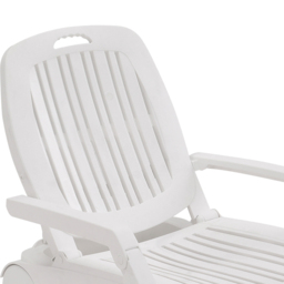 Living and Home White Adjustable Folding Lounge Recliner Chair with Wheels and Storage Box - Size: 41.5 x 73.5 x 193cm - Wilko - thumbnail 5