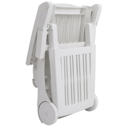 Living and Home White Adjustable Folding Lounge Recliner Chair with Wheels and Storage Box - Size: 41.5 x 73.5 x 193cm - Wilko - thumbnail 4