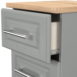 Crowndale Kent 2 Drawer Dusk Grey and Bardolino Oak Compact Bedside Cabinet Ready Assembled - Dusk Grey & Bardolino Oak - Wilko - thumbnail 7