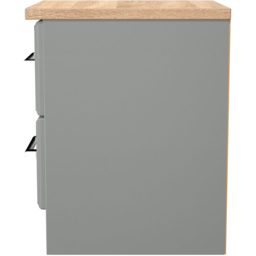 Crowndale Kent 2 Drawer Dusk Grey and Bardolino Oak Compact Bedside Cabinet Ready Assembled - Dusk Grey & Bardolino Oak - Wilko - thumbnail 4
