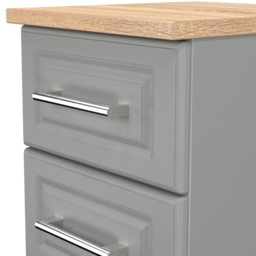 Crowndale Kent 2 Drawer Dusk Grey and Bardolino Oak Compact Bedside Cabinet Ready Assembled - Dusk Grey & Bardolino Oak - Wilko - thumbnail 6
