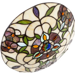 Happy Homewares Tiffany Stained Glass Pendant Shade with Forest Green Leaves - Size: 6 x 31 x 31cm - Multi - Wilko - thumbnail 5