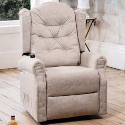 Artemis Home Crawley Beige Massage and Heat Electric Lift Assist Recliner Chair - Size: Single - Cream - Wilko