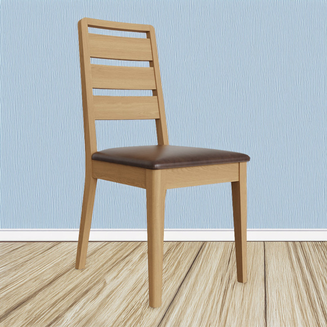 FWStyle Taberno Set of 2 Oak Dining Chairs - Brown - Wilko - image 1