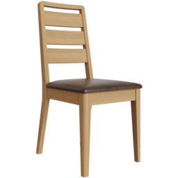 FWStyle Taberno Set of 2 Oak Dining Chairs - Brown - Wilko - thumbnail 3