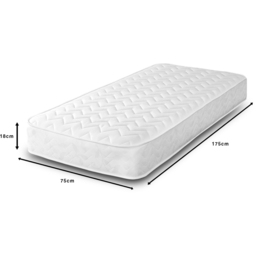 Starlight Beds Shorty White Zig Zag Hybrid Memory Foam and Spring Mattress - Wilko - thumbnail 6