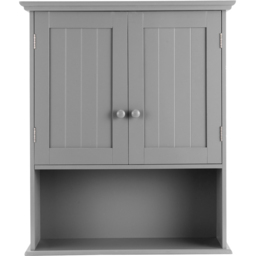 Costway 2 Door Single Shelf Grey Wall Mounted Storage Cabinet - Size: 78.7 x 45.7 x 12.7cm - Wilko - thumbnail 3