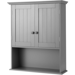 Costway 2 Door Single Shelf Grey Wall Mounted Storage Cabinet - Size: 78.7 x 45.7 x 12.7cm - Wilko - thumbnail 4