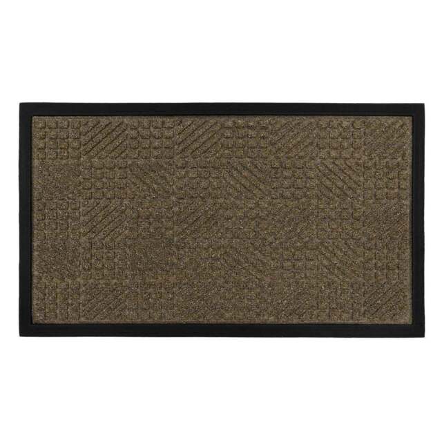 JVL Brown Firth Rubber Doormat 40 x 70cm - JVL Homewares - Wilko - image 1