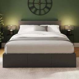 GFW Small Double Grey Hopsack Fabric End Lift Ottoman Bed with Memory Pocket Spring Mattress - Wilko - thumbnail 1