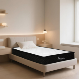 Alivio Single White and Black Breathable Knitted Microfiber Mattress with 7-Zone Support - Wilko - thumbnail 4