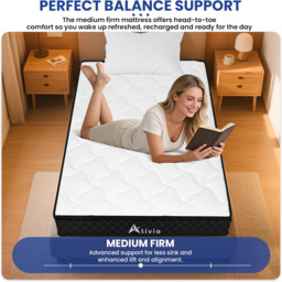 Alivio Single White and Black Breathable Knitted Microfiber Mattress with 7-Zone Support - Wilko - thumbnail 7
