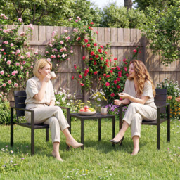 Outsunny 2 Seater Black Garden Bistro Set - Size: 76.5 x 71 x 55.5cm - Wilko - thumbnail 5