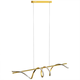 Portland Gold Tone LED Pendant Light - Size: 155 x 20 x 120cm - Wilko