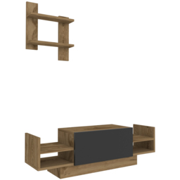 Decorotika Spring Oud and Black TV Unit with Wall Shelf - Size: 36 x 120 x 31.5cm - Multi - Wilko - thumbnail 3