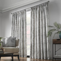 Alan Symonds Fiji Silver Pencil Pleated Curtains 167 x 183cm - Size: W 167 x D 183cm - Wilko - thumbnail 3