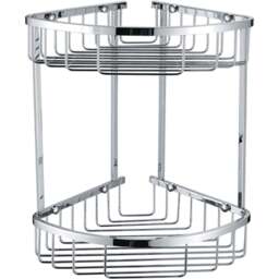 Nes Home 2 Shelf Chrome Wired Corner Shower Caddy - Size: 31 x 25 x 25cm - Silver - Wilko