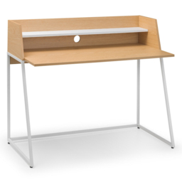 Julian Bowen Palmer Single Shelf Desk Oak Effect - Size: 89 x 120 x 62cm - White - Wilko - thumbnail 3