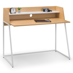 Julian Bowen Palmer Single Shelf Desk Oak Effect - Size: 89 x 120 x 62cm - White - Wilko - thumbnail 4