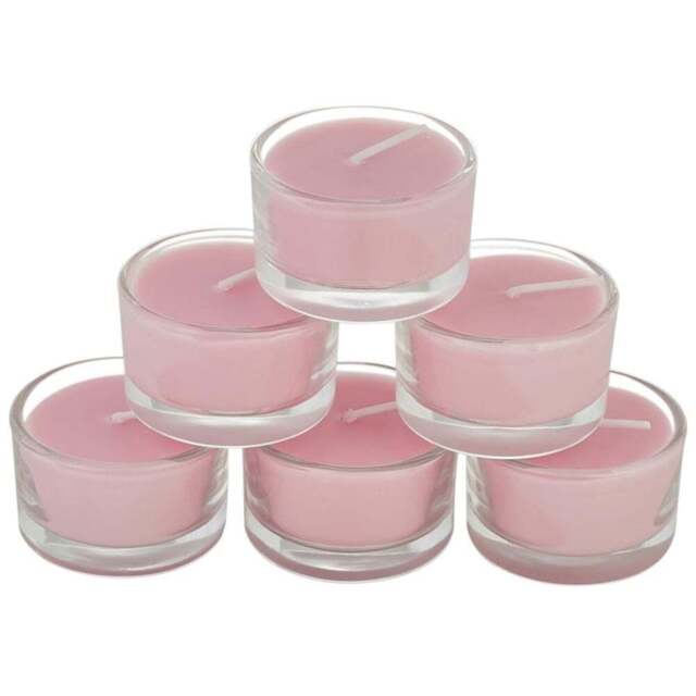 H&O Direct Pink Vegetable Wax Scented Candle 6 Pack - Size: 3 x 5 x 5cm - Wilko - image 1