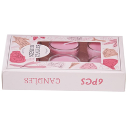 H&O Direct Pink Vegetable Wax Scented Candle 6 Pack - Size: 3 x 5 x 5cm - Wilko - thumbnail 3
