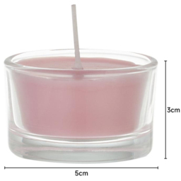 H&O Direct Pink Vegetable Wax Scented Candle 6 Pack - Size: 3 x 5 x 5cm - Wilko - thumbnail 4