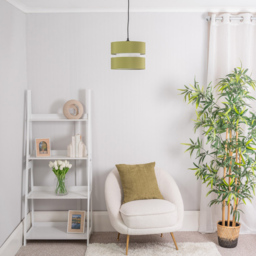 ValueLights Sophia 2-Tier Olive Green and White Small Ceiling Light Shade 2 Pack - Size: 19 x 26 x 26cm - Wilko - thumbnail 3