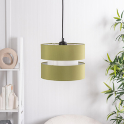ValueLights Sophia 2-Tier Olive Green and White Small Ceiling Light Shade 2 Pack - Size: 19 x 26 x 26cm - Wilko - thumbnail 4
