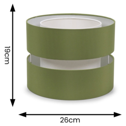 ValueLights Sophia 2-Tier Olive Green and White Small Ceiling Light Shade 2 Pack - Size: 19 x 26 x 26cm - Wilko - thumbnail 7