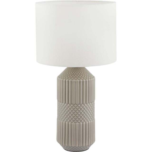 Pacific Lifestyle Meribel Grey Geo Textured Ceramic Tall Table Lamp - Wilko - image 1