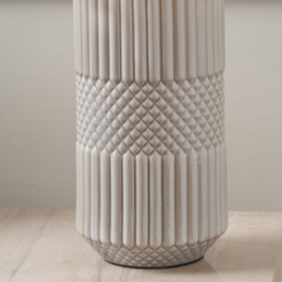 Pacific Lifestyle Meribel Grey Geo Textured Ceramic Tall Table Lamp - Wilko - thumbnail 6
