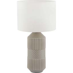 Pacific Lifestyle Meribel Grey Geo Textured Ceramic Tall Table Lamp - Wilko - thumbnail 1