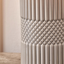 Pacific Lifestyle Meribel Grey Geo Textured Ceramic Tall Table Lamp - Wilko - thumbnail 4