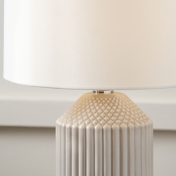 Pacific Lifestyle Meribel Grey Geo Textured Ceramic Tall Table Lamp - Wilko - thumbnail 5