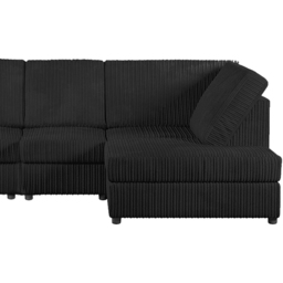 Luxor 5 Seater Black Jumbo Cord L-Shape Right Hand Corner Sofa - Wilko - thumbnail 5