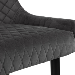 Julian Bowen Luxe 2 Seater Grey High Back Dining Bench - Black - Wilko - thumbnail 6