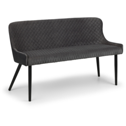 Julian Bowen Luxe 2 Seater Grey High Back Dining Bench - Black - Wilko - thumbnail 3