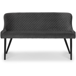 Julian Bowen Luxe 2 Seater Grey High Back Dining Bench - Black - Wilko - thumbnail 4