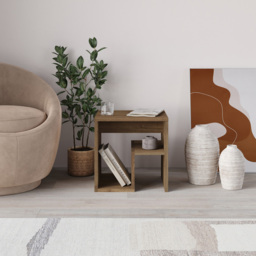 Decortie Bon Dark Oak Effect Modern Side Table - Size: 40 x 40 x 35cm - Brown - Wilko - thumbnail 6