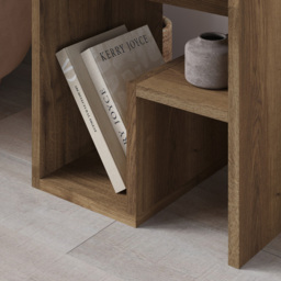 Decortie Bon Dark Oak Effect Modern Side Table - Size: 40 x 40 x 35cm - Brown - Wilko - thumbnail 4