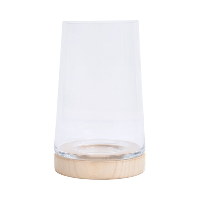 Clear Hurricane with Wooden Base Clear - Wilko - image 1