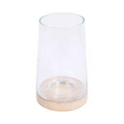 Clear Hurricane with Wooden Base Clear - Wilko - thumbnail 3