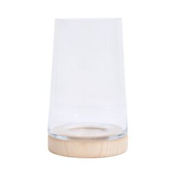Clear Hurricane with Wooden Base Clear - Wilko